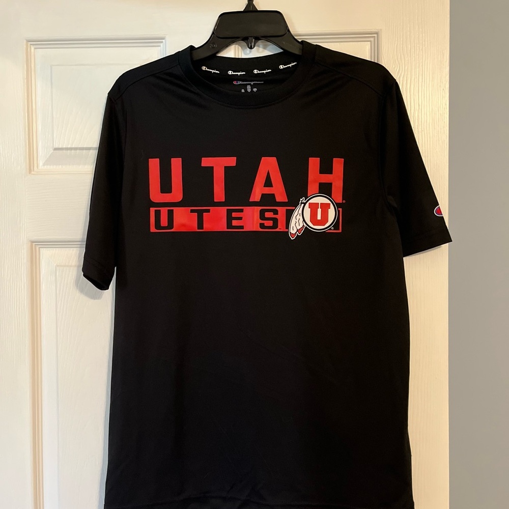 Champion Black and Red Utah Utes Men's Tee